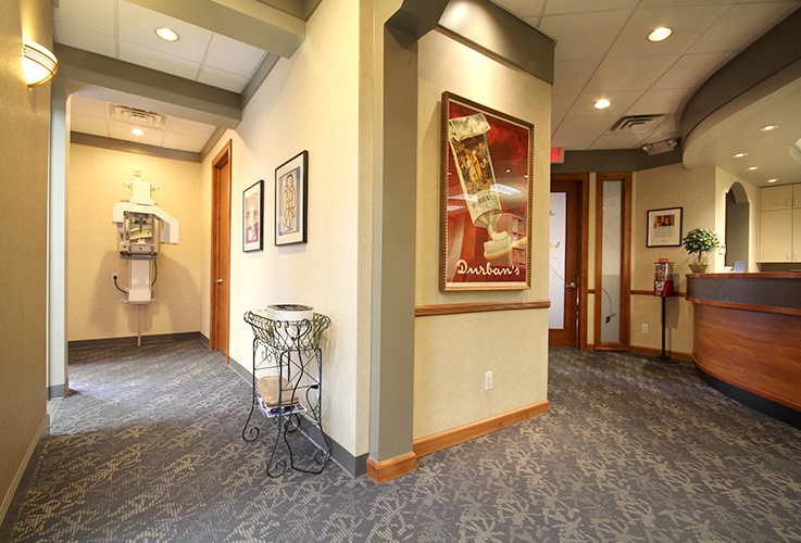 Hallway to dental treatment areas