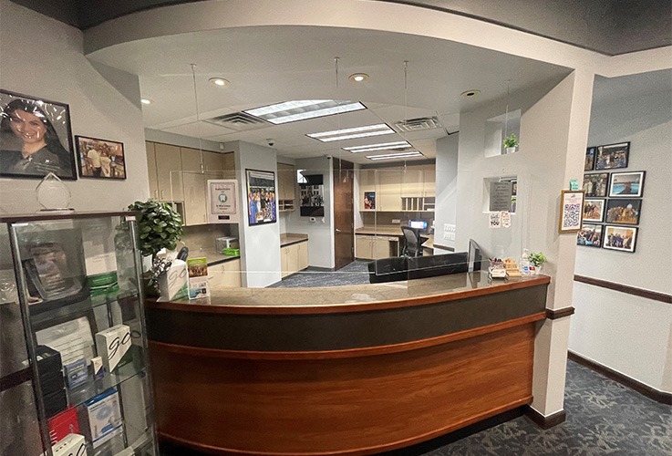 Hallway to dental treatment areas