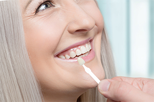 woman looking at doctor and smiling