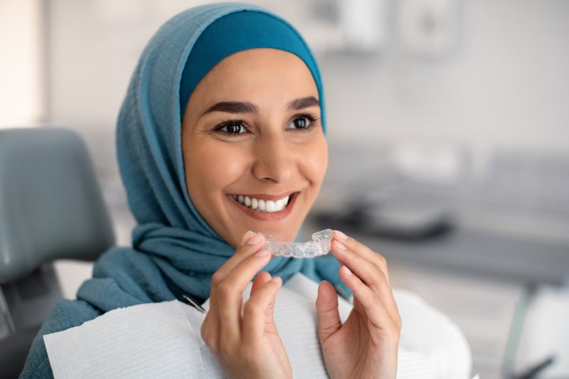 woman with Invisalign